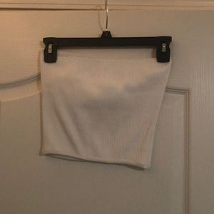 White crop tube top